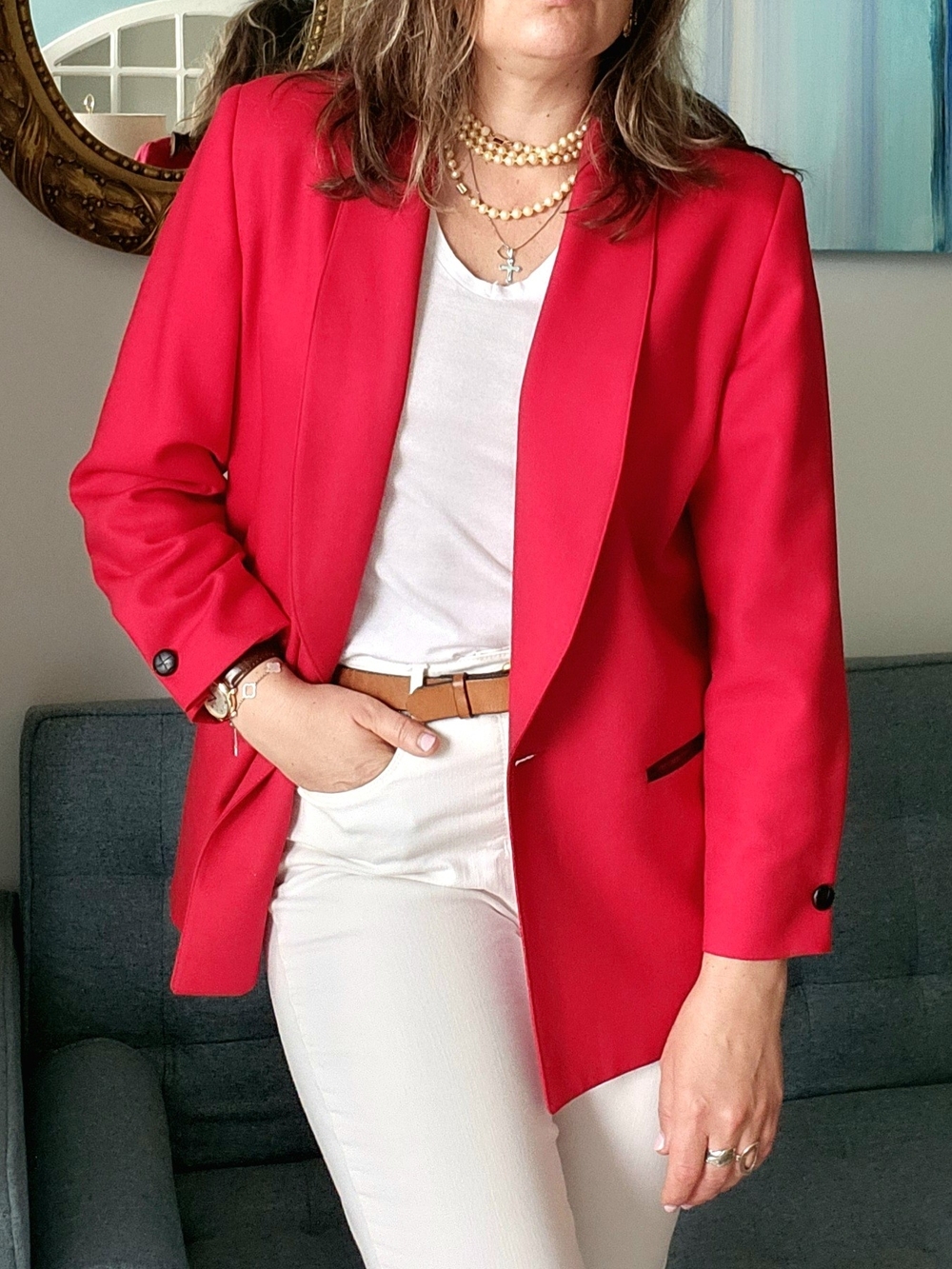 Vintage Red Wool Blazer Made In Canada